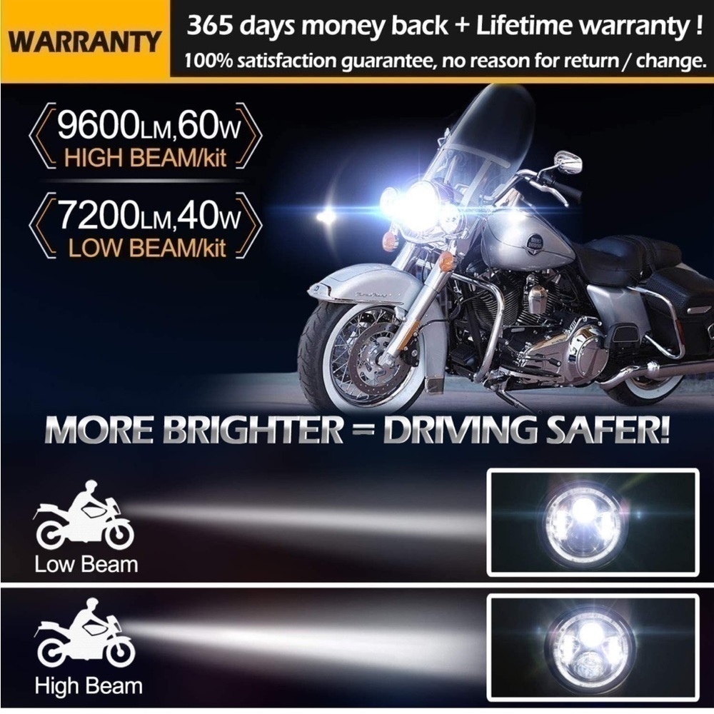 LED Headlight for HD Street Glide 7 inch